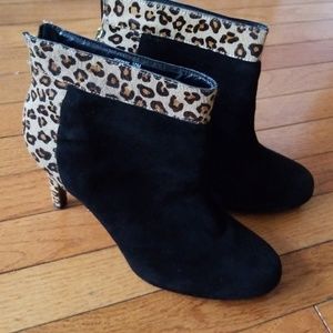 Black and Leopard Booties